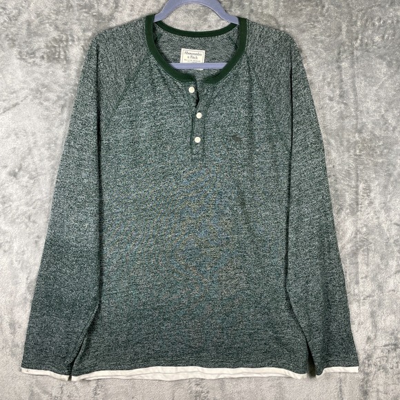 Abercrombie & Fitch Other - Abercrombie & Fitch Shirt Men's XL Green Henley Long Sleeve Casual Buttons